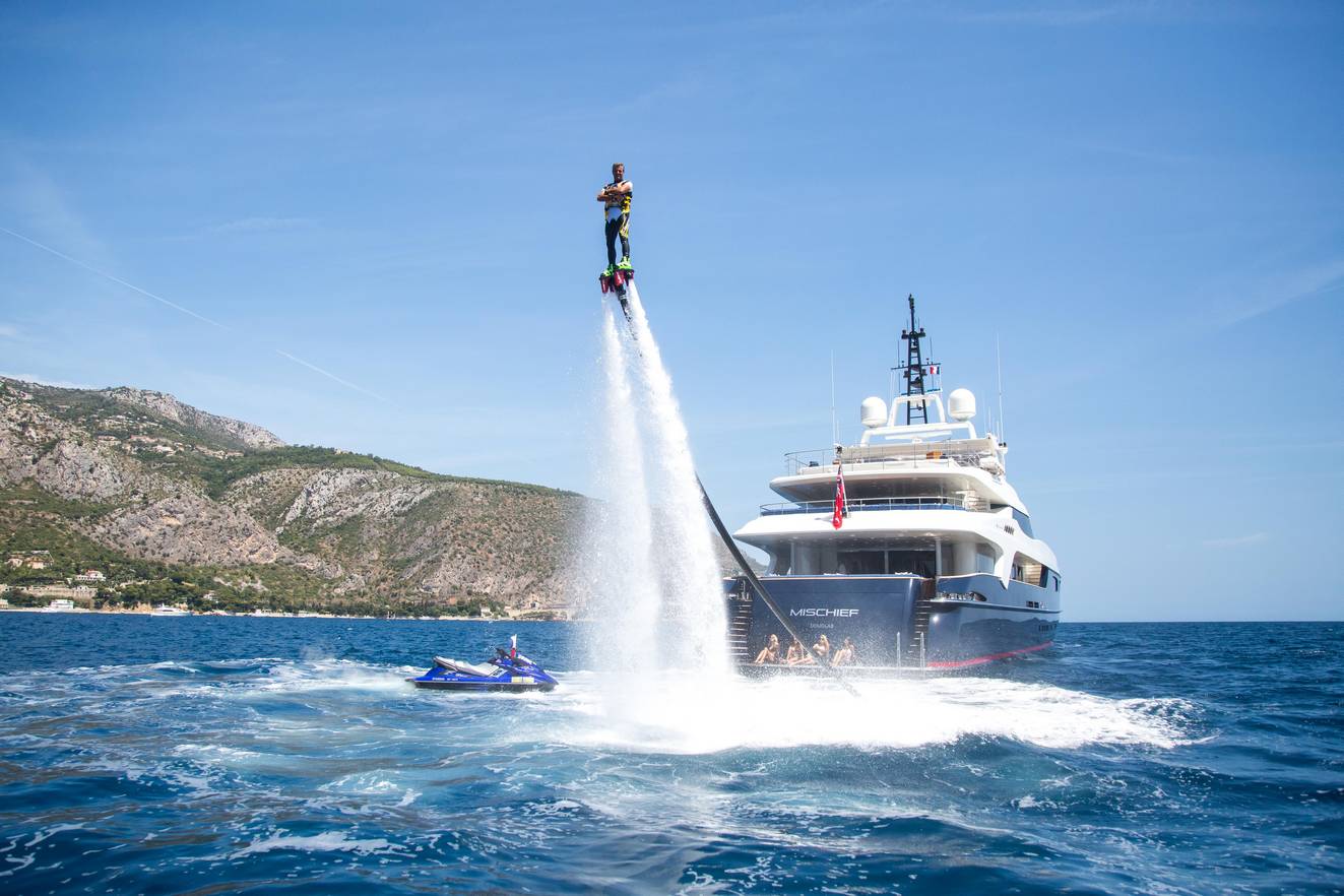 Mischief Super Yacht - Book Your Voyage Aboard Mischief and Make Use of the Jet Boots, Jet Skies, Tenders, Water Skis, Wakeboards, Paddle Boards, Pontoons, Snorkelling Equipment and Fishing Equipment
